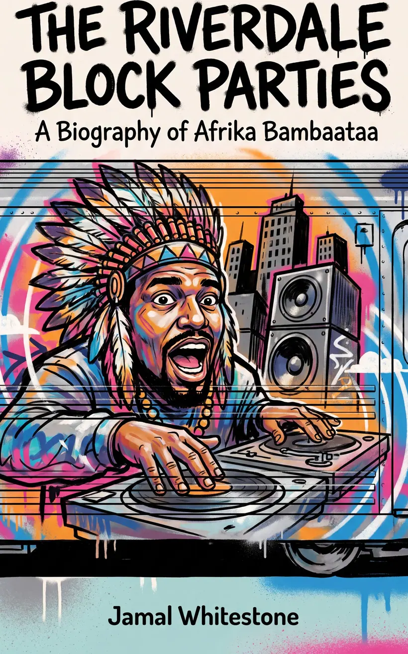 Cover of The Riverdale Block Parties, a biography of Afrika Bambaataa