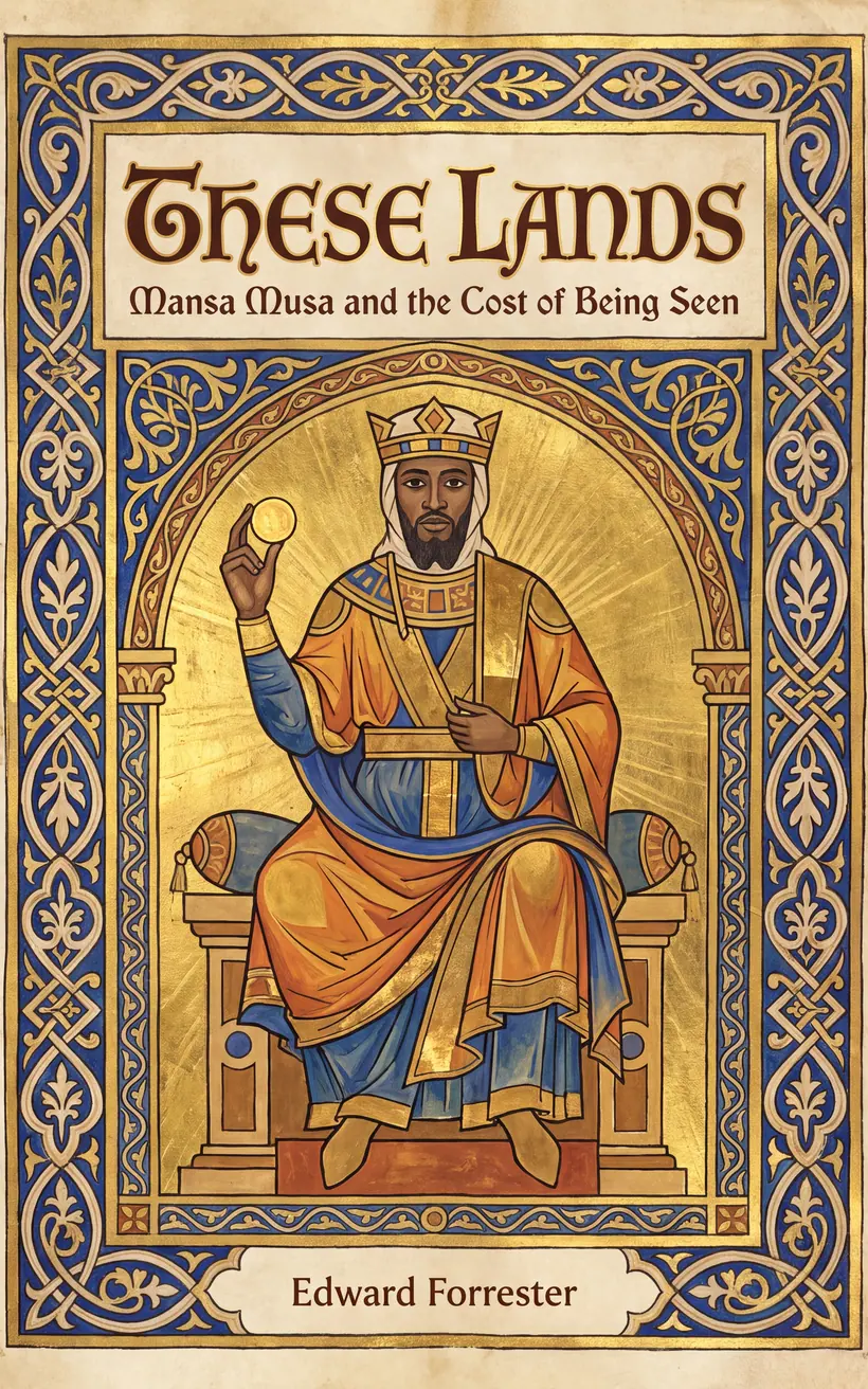 Cover of These Lands, a biography of Mansa Musa